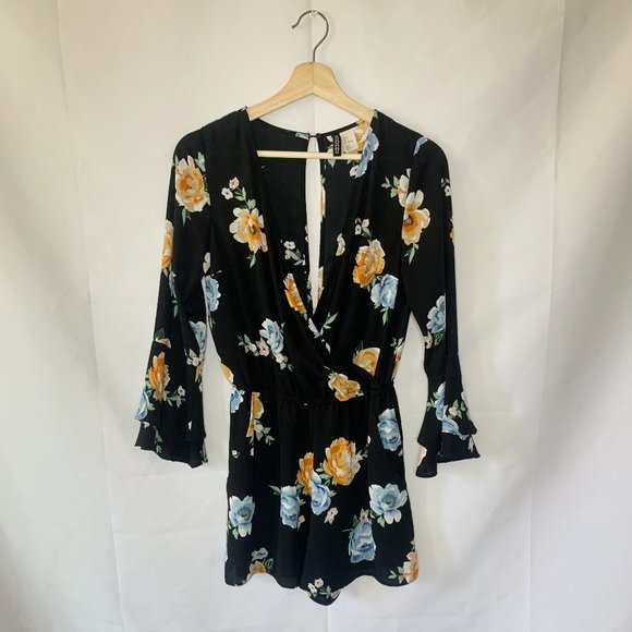 H&M Long Sleeve Foral Romper Size 6 - Picture 1 of 5